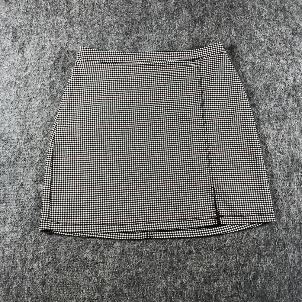 Hollister Womens S Black Plaid High Rise Mini Skirt Zip Slit